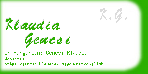 klaudia gencsi business card